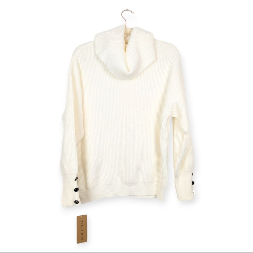 Tendency Turtleneck Sweater XL Cream Ribbed Knit Cozy Minimalist NWT - Picture 2 of 8